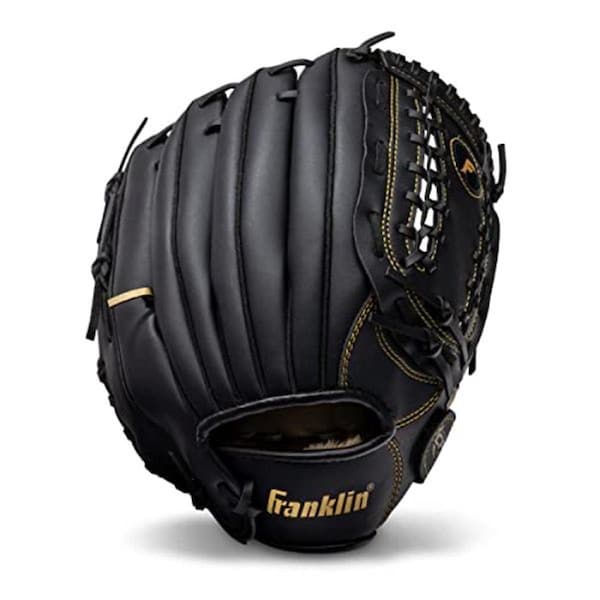 Franklin Sports 12 in. PVC Ball Glove Black & Gold 108535 - main